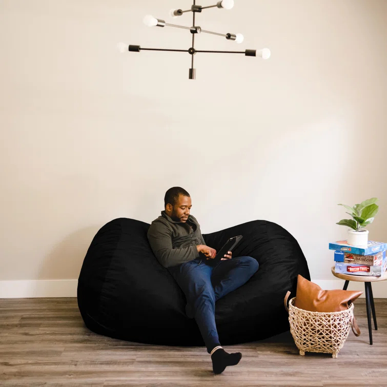Big Joe Extra Large Memory Foam Bean Bag Sofa with Soft Removable Cover