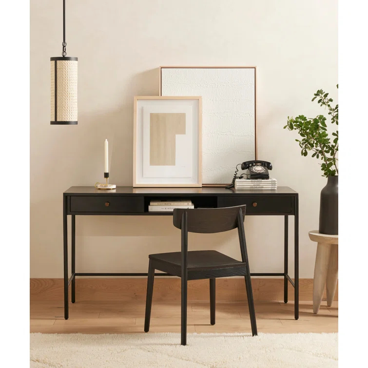 Maddie Black Solid Wood Upholstered Side Chair