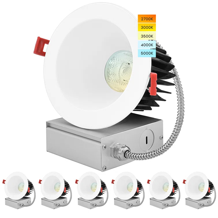 4" Regressed Selectable CCT New Construction LED Canless Recessed Lighting Kit
