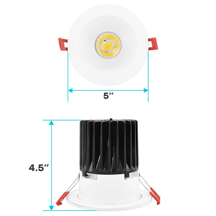 4" Regressed Selectable CCT New Construction LED Canless Recessed Lighting Kit