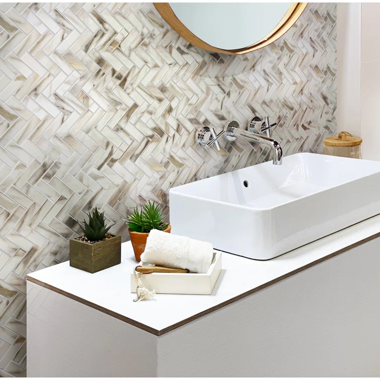 1.2" x 3.9" Glass Mosaic Wall & Floor Tile