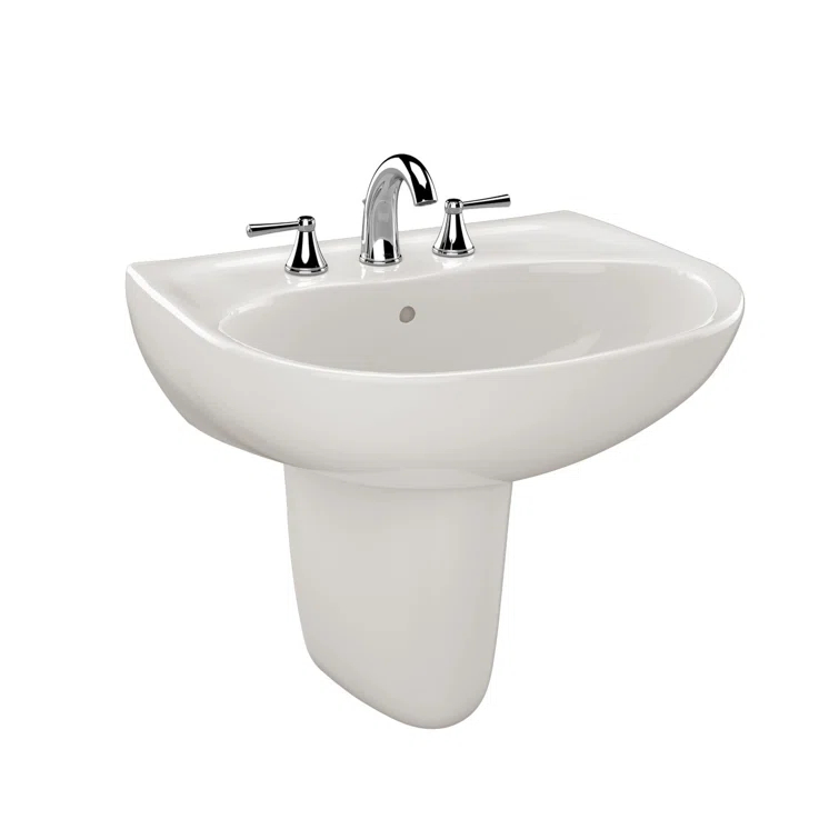 Supreme® Vitreous China U-Shaped Wall Mount Bathroom Sink with Overflow