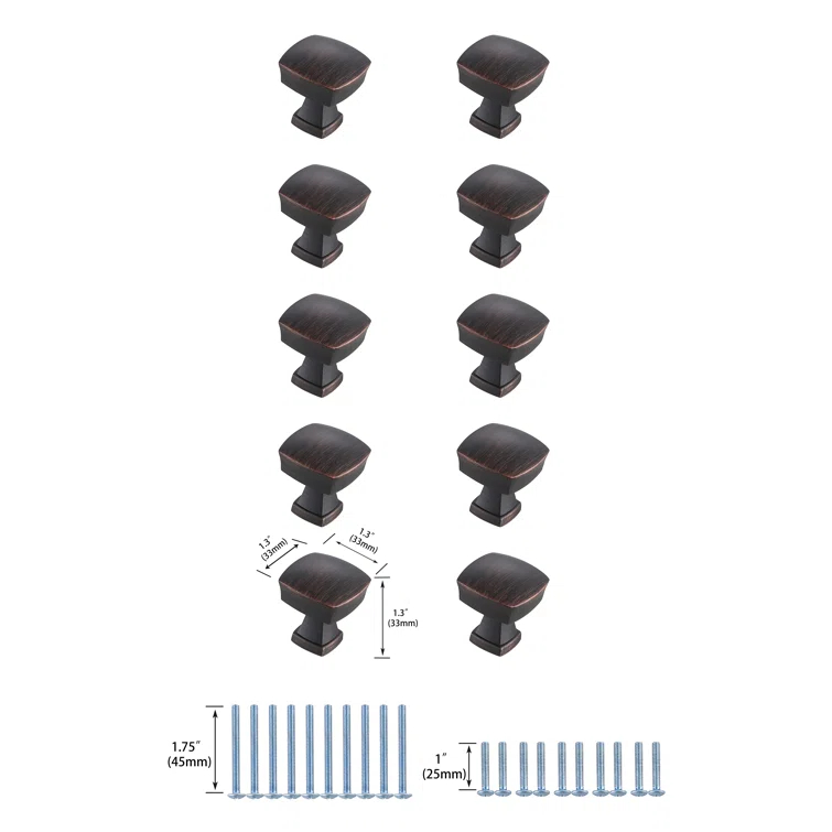Crete 1.3" Length Square Knob