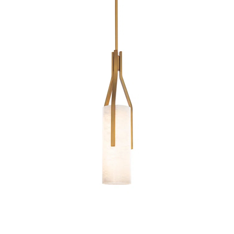 Modern Forms Firenze 1 - Light Dimmable Cylinder LED Pendant With Alabaster Shade