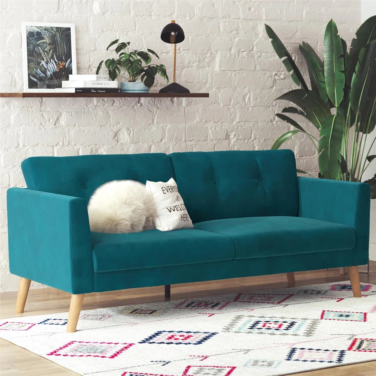 Gloria 75.5'' Velvet Square Arm Sofa