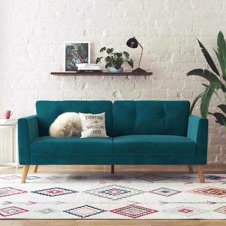 Gloria 75.5'' Velvet Square Arm Sofa