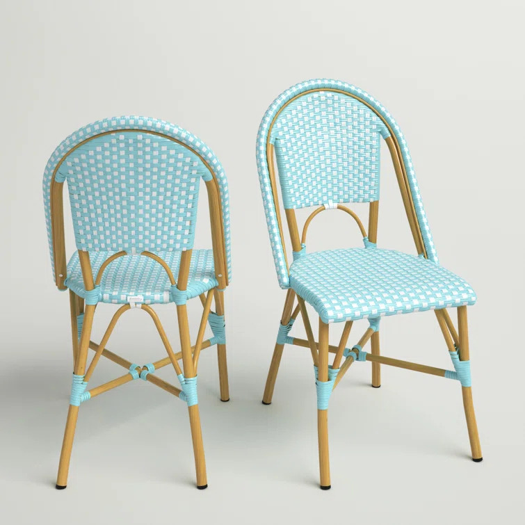 Casidy Polyethylene (PE) Wicker Wicker Outdoor Dining Side Chair