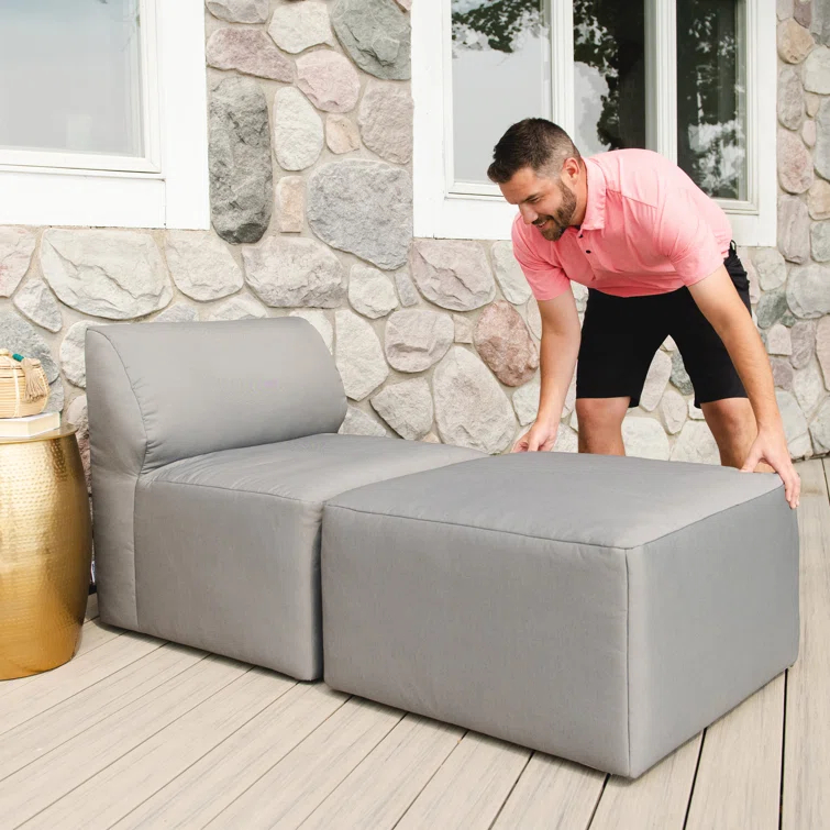 Big Joe Patio Outdoor Lounge Chair & Ottoman Set