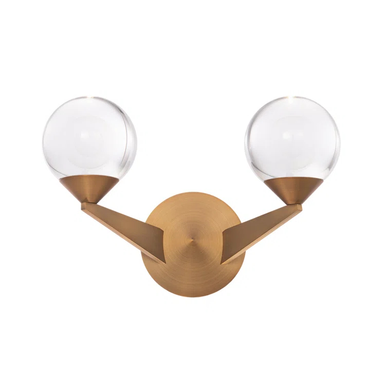 Double Bubble Aluminum LED Armed Sconce