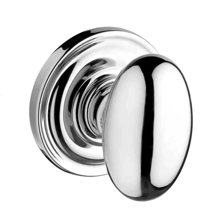 Ellipse Privacy Door Knob with Traditional Round Rose
