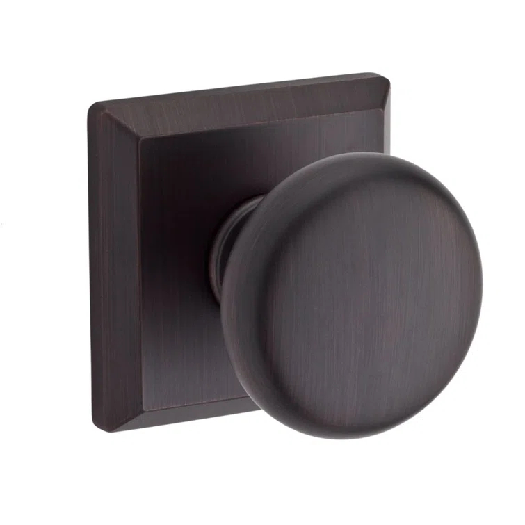 Round Double Dummy Door Knob with Traditional Square Rose