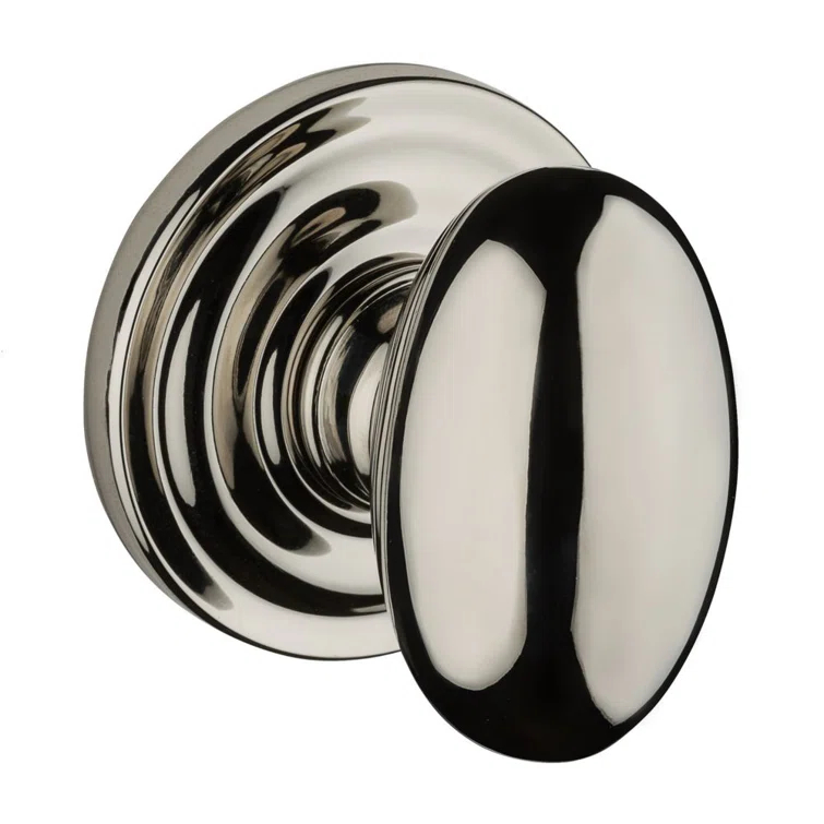 Ellipse Privacy Door Knob with Traditional Round Rose