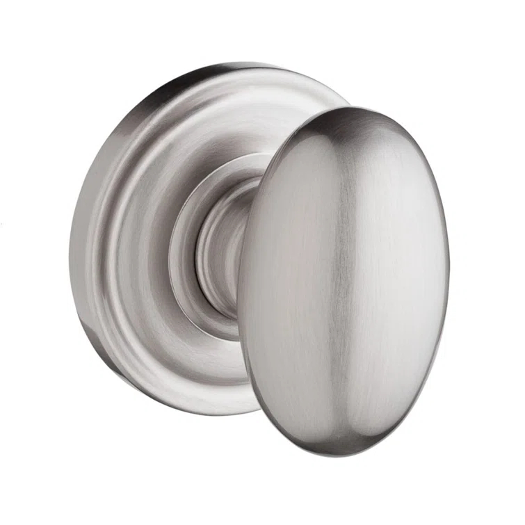 Ellipse Privacy Door Knob with Traditional Round Rose