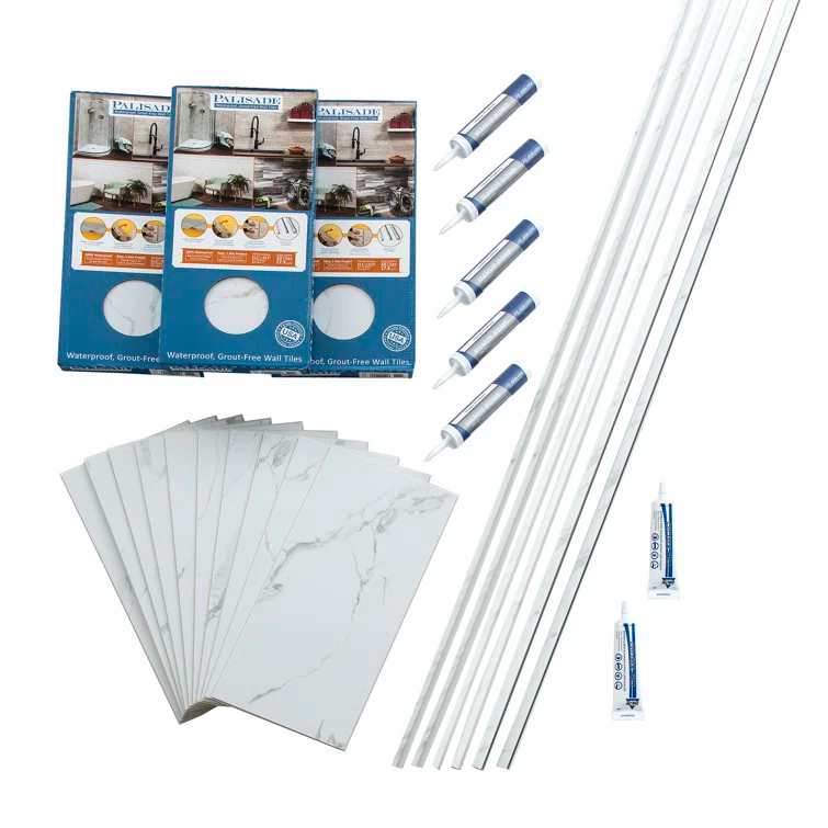 Palisade 23.2 in. x 11.1 in. Tile Shower and Tub Surround Kit