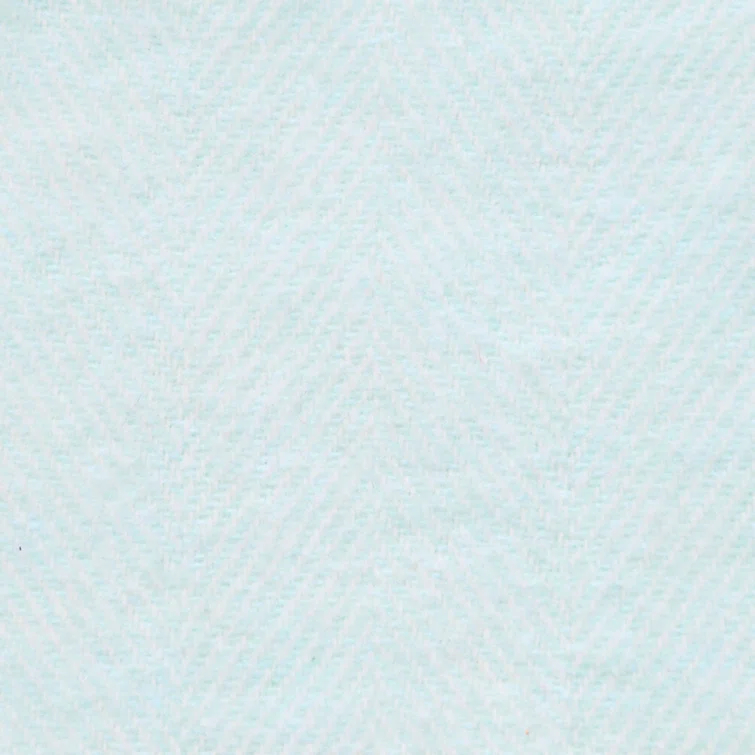 Ice Blue Italian Herringbone Wool Throw Blanket