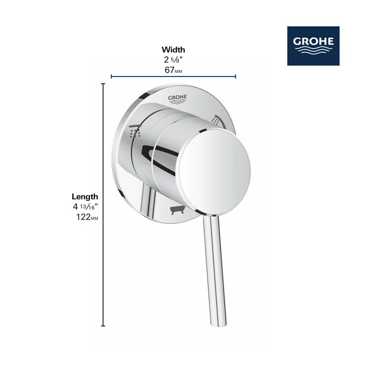 Concetto™ Single Handle 3-Way Diverter Shower Faucet Trim Only