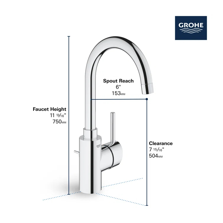 Concetto™ Single Hole Bathroom Faucet with Drain Assembly