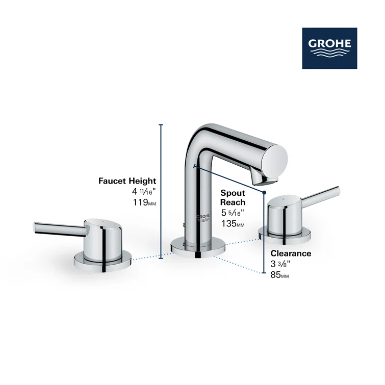 Concetto™ Mid-Arc Widespread Bathroom Faucet with Drain Assembly