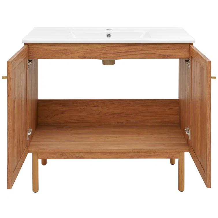SM-BV663 Classe 36" Freestanding Bathroom Vanity in Golden Oak with Sink Top