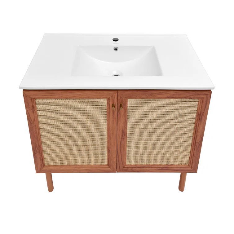 SM-BV663 Classe 36" Freestanding Bathroom Vanity in Golden Oak with Sink Top
