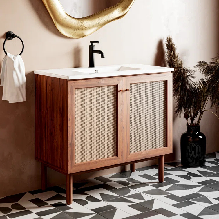 SM-BV663 Classe 36" Freestanding Bathroom Vanity in Golden Oak with Sink Top