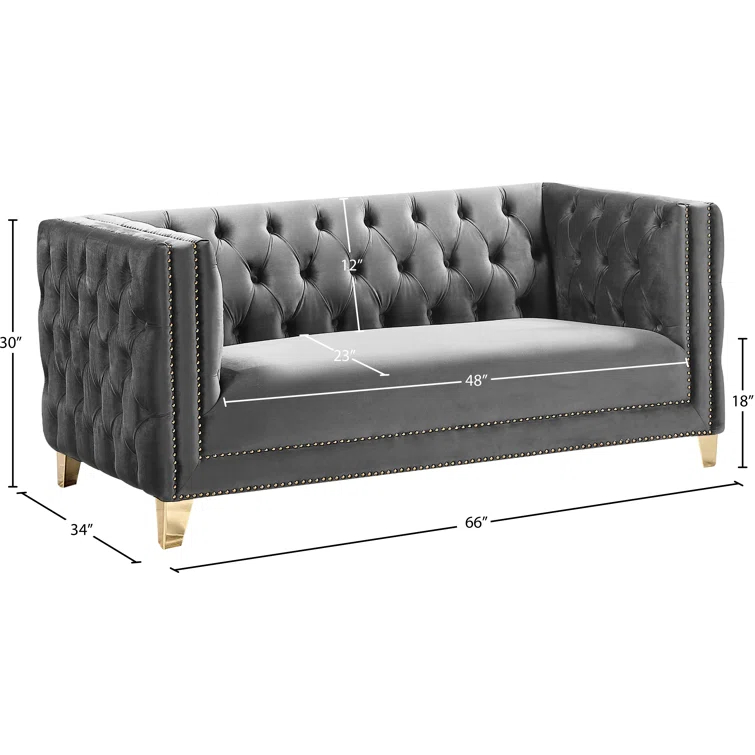 Sickels 66'' Velvet Loveseat