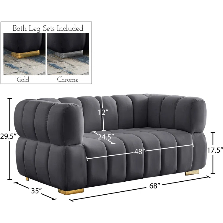 Tavarez 68'' Velvet Loveseat