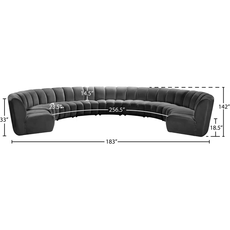 Edinger 9 - Piece Velvet Sectional