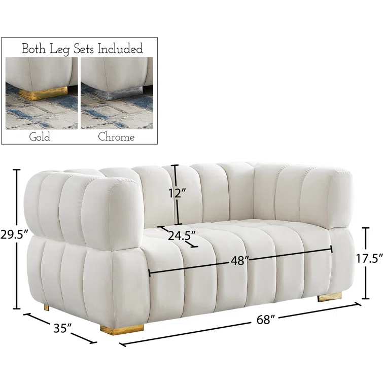 Tavarez 68'' Velvet Loveseat