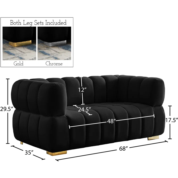 Tavarez 68'' Velvet Loveseat