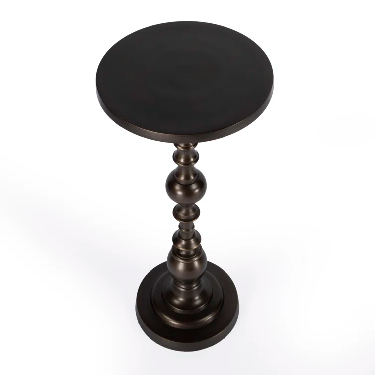 Butler Specialty Darien Round Bronze Aluminum Pedestal End Table