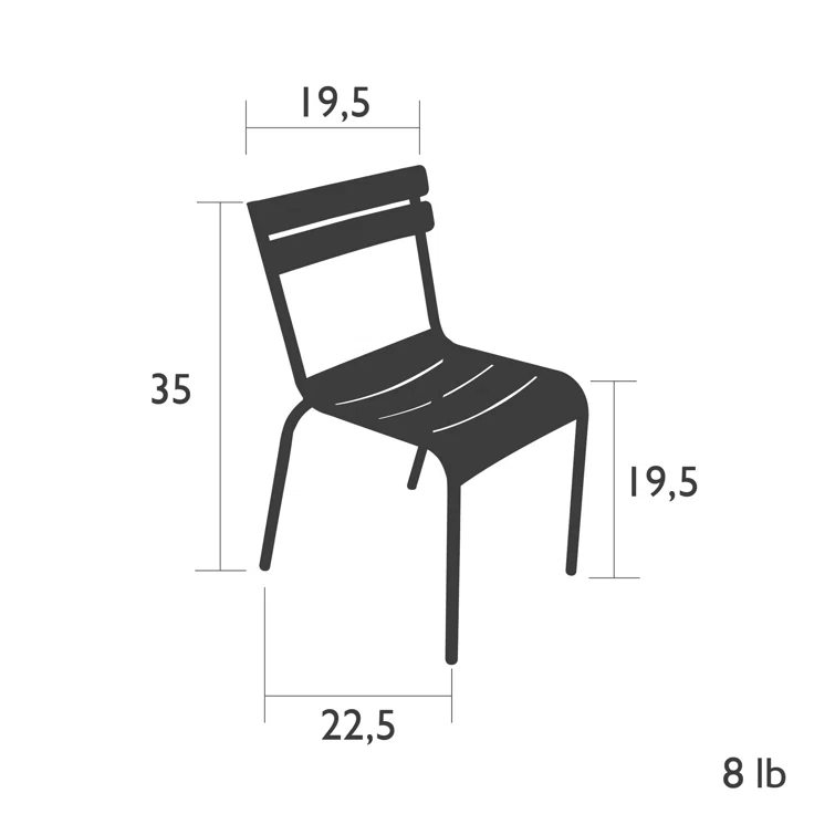 Luxembourg Aluminum/Powder Coated Aluminum Outdoor Stacking Dining Side Chair