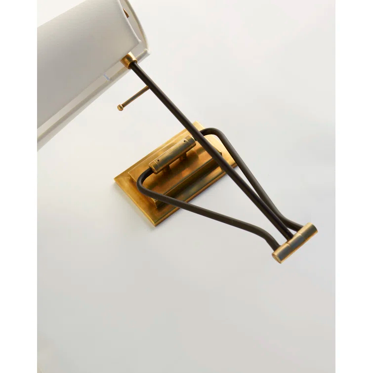 Keil 10" Black Linen Shade Swing Arm Wall Light