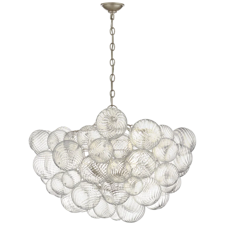 Talia White Swirled Glass 8-Light Candle Chandelier