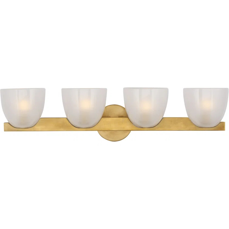 Carola Mid-Century Modern 4-Light Antique Brass Outdoor Vanity Sconce