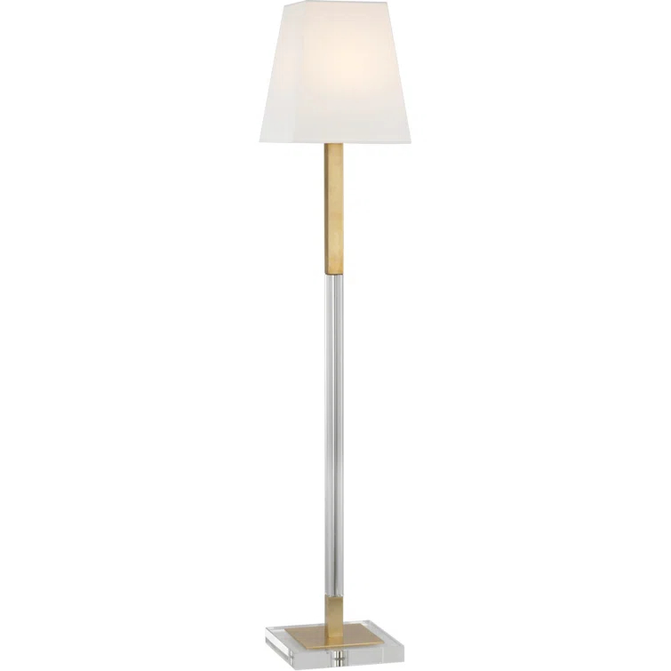 Antique Burnished Brass and Crystal Adjustable Floor Lamp