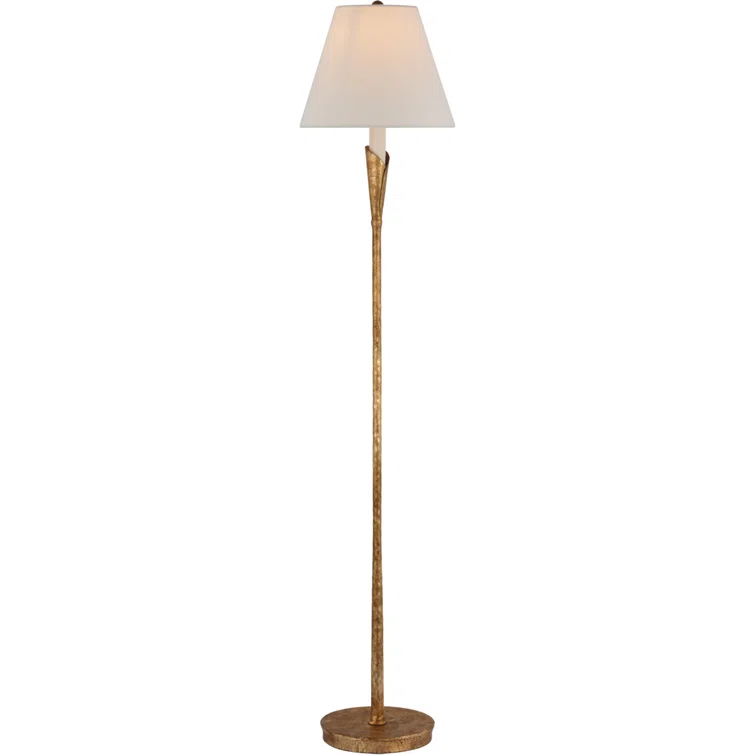 Edison Adjustable 52" Gilded Iron Outdoor Floor Lamp