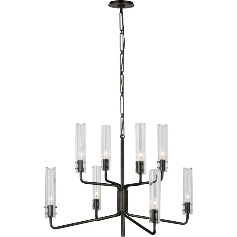 Casoria Bronze Crystal Elegance 8-Light Plug-in Chandelier