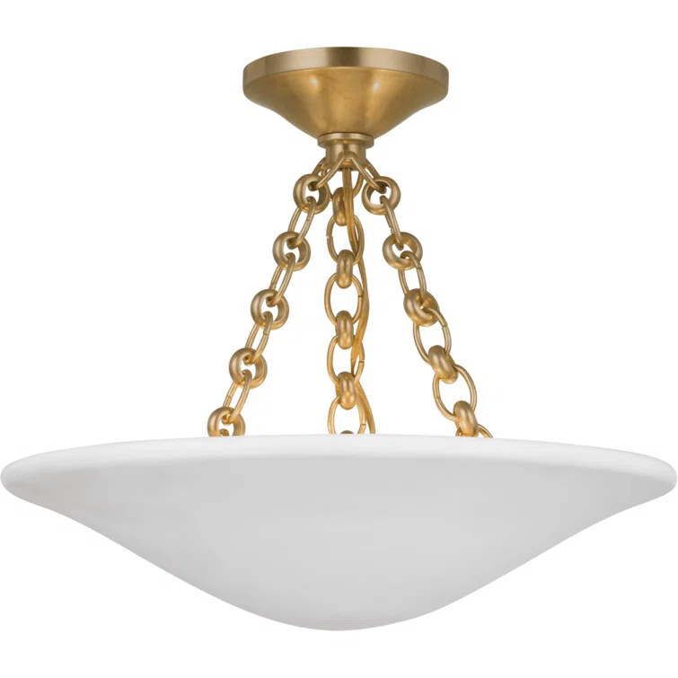 Elegant Antique Brass & Crystal 16" Indoor/Outdoor Ceiling Light