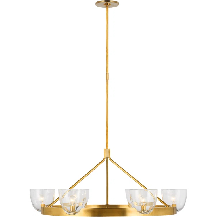 Carola Antique Brass 36" Circular Crystal Chandelier