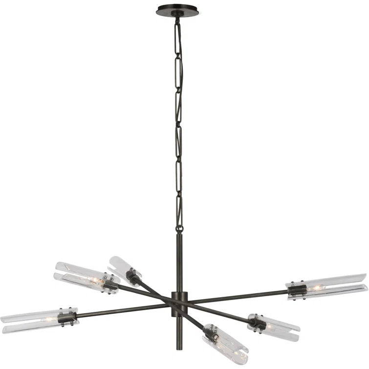 Casoria Grand Bronze 6-Light Chandelier with Crystal Accents