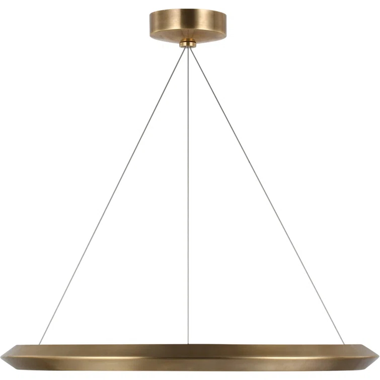 Encircle 28" Natural Brass LED Chandelier with Crystal Accents