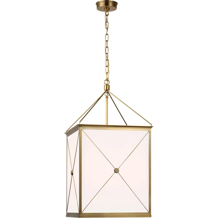 Rossi Antique-Burnished Brass and Glass 33.5" LED Lantern