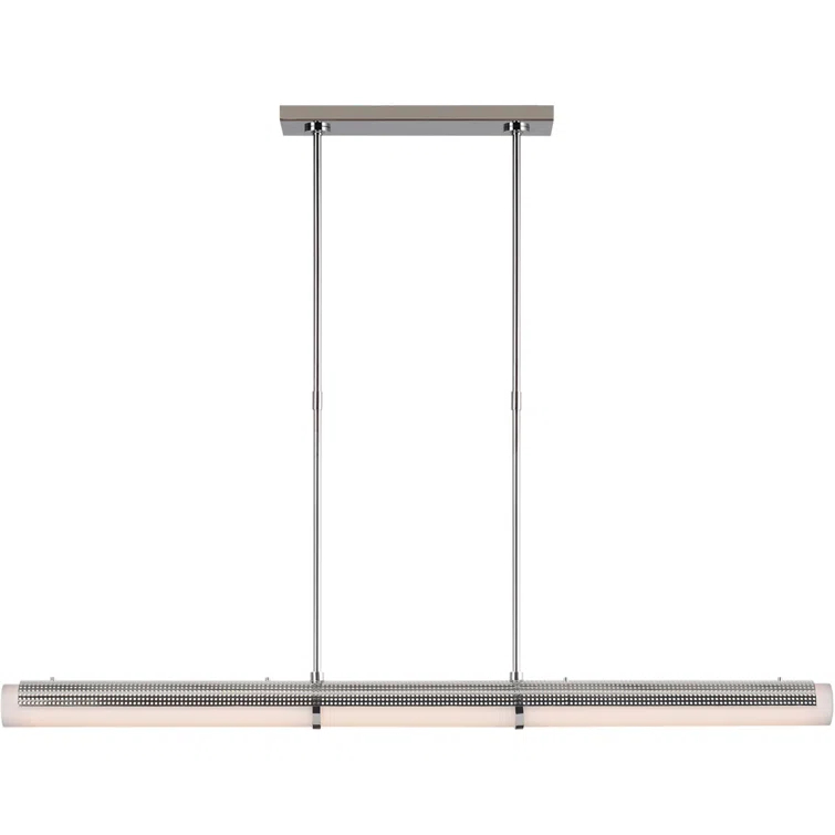 Precision Polished Nickel 50'' LED Linear Chandelier with Crystal Accents