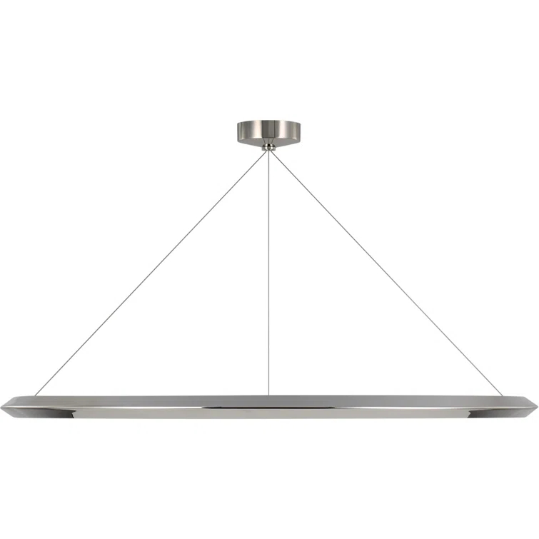 Sleek 48" Polished Nickel Crystal LED Chandelier