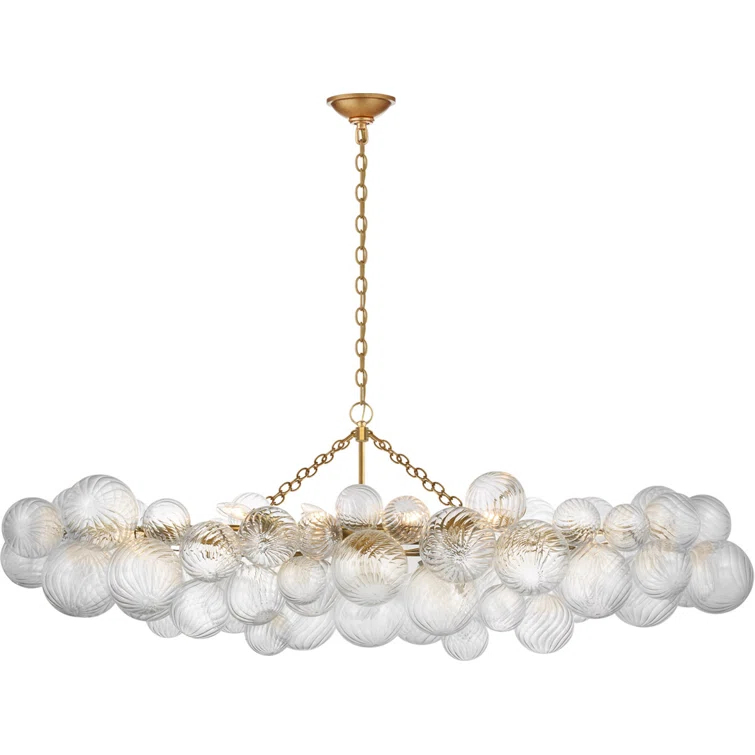 Talia Gilded 63'' Swirled Glass Orb Linear Chandelier