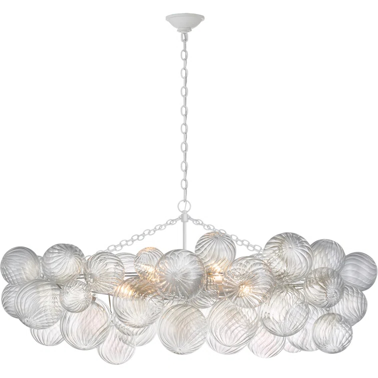 Talia White Glass Orb 8-Light Chandelier