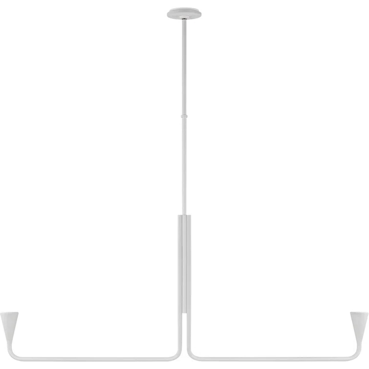 Plaster White Minimalist Linear LED Chandelier