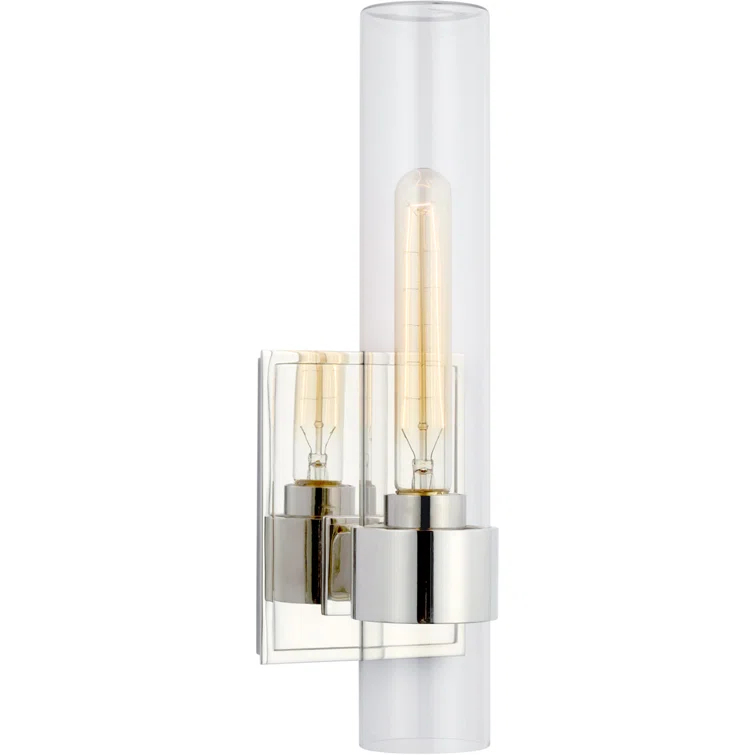 Presidio 14" Polished Nickel Cylinder Outdoor Wall Sconce