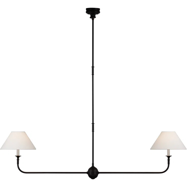 Aged Iron and Ebonized Oak 62" Crystal LED Pendant Light